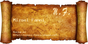 Mizsei Fanni névjegykártya