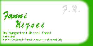fanni mizsei business card